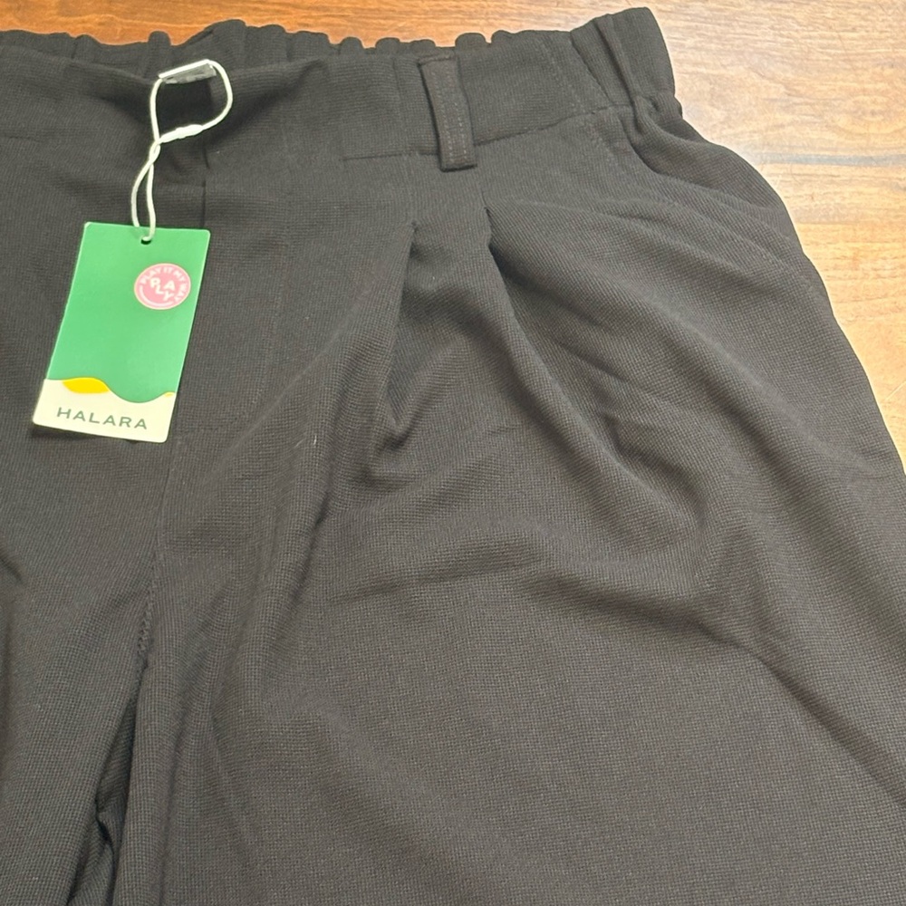 Halara Petite Large Black Waffle Wide Leg Pants - Picture 6 of 11